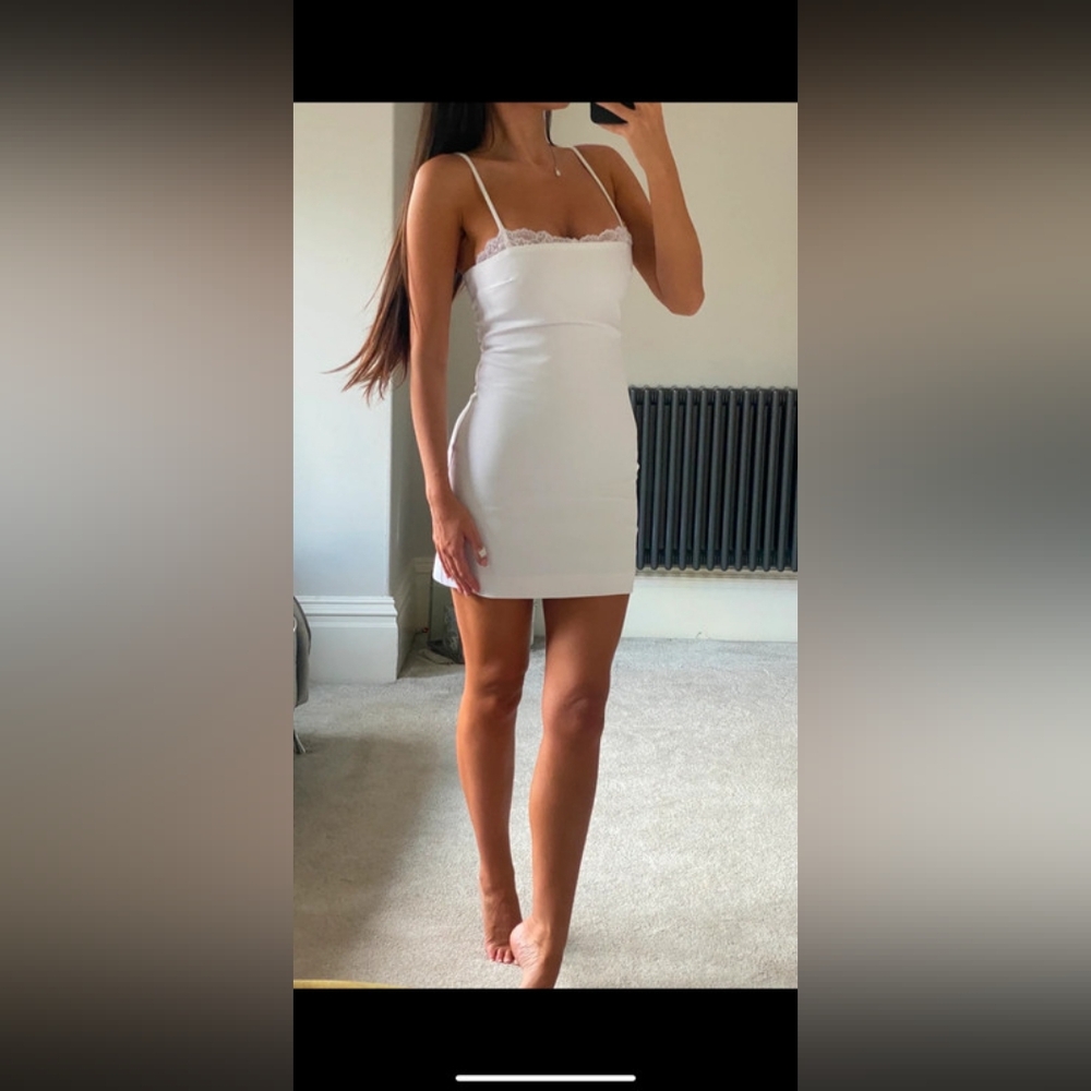 Zara white mini viral lace dress